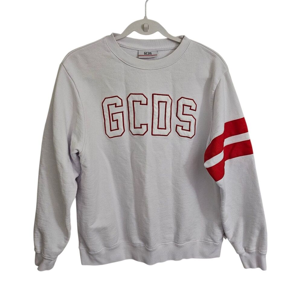 GCDS Sweater Womens Small XCIV Logo Regular Crewneck Terry Pullover Cotton Italy